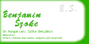 benjamin szoke business card