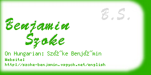 benjamin szoke business card